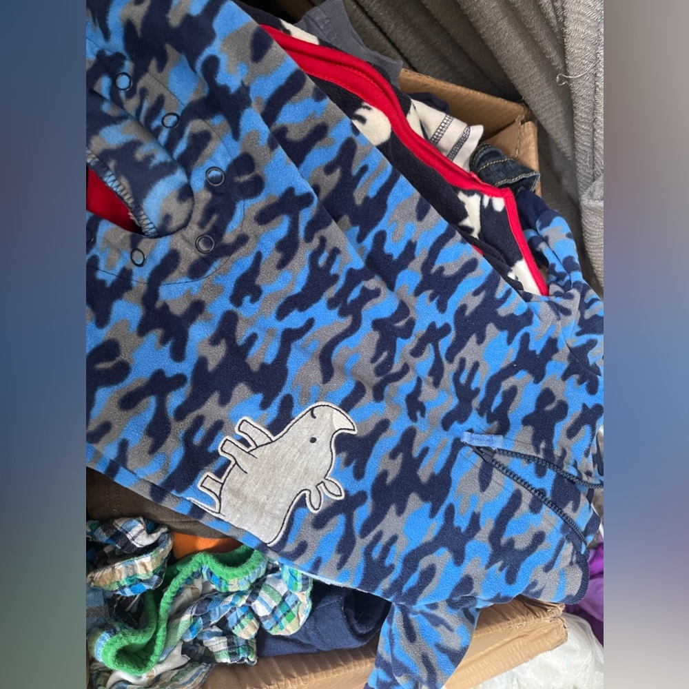 A whole box of boys clothes. Newborn all the way to 18 months! Boxed and ready!